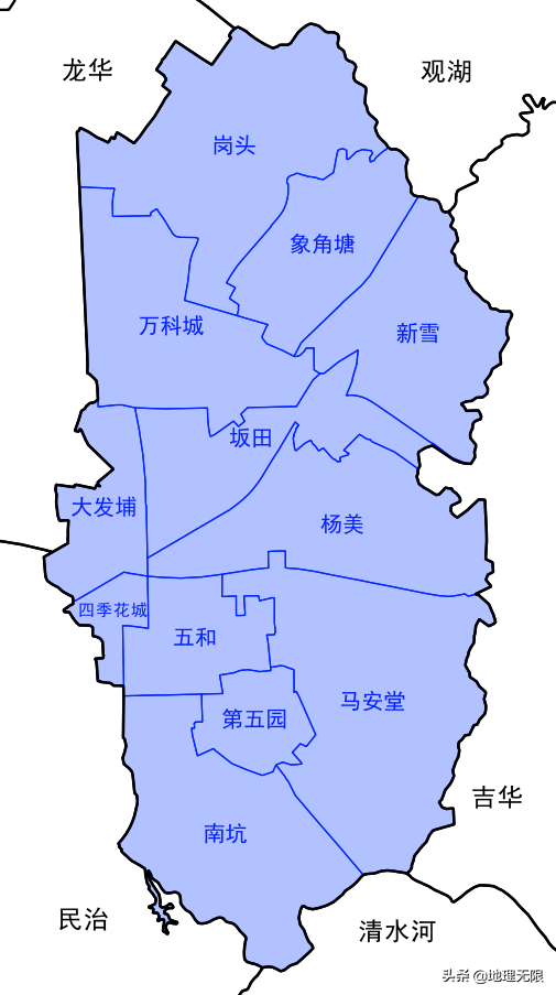 坂田属于深圳哪个区_龙岗区坂田街道社区分布地图