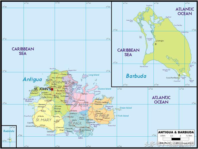 安提瓜和巴布达在哪_起源安提瓜和巴布达位置图