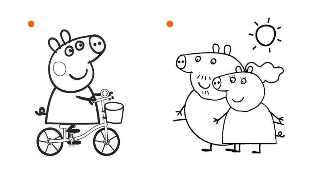 小猪佩奇是什么梗_动画片绘本简笔画涂色互动书儿歌