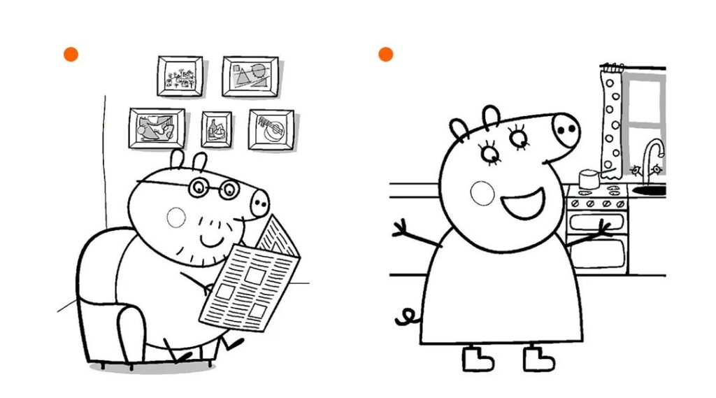 小猪佩奇是什么梗_动画片绘本简笔画涂色互动书儿歌