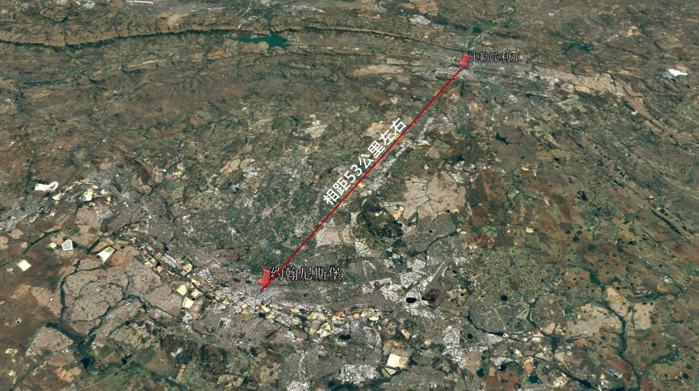 南非的地理位置_比勒陀利亚与约翰内斯堡的距离