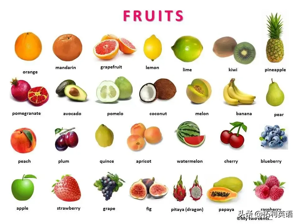 幼儿英语水果名称_英语水果单词大全100个