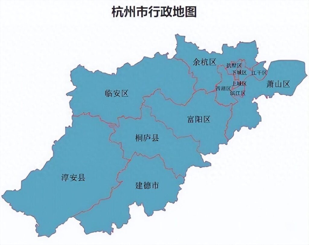 0571是哪里的地区号？杭州市行政地图简介